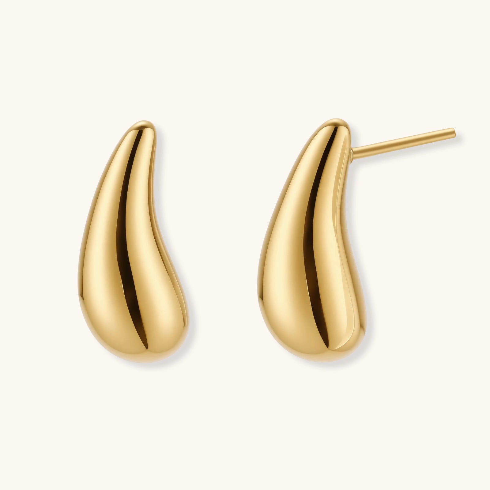 Golden Teardrop Studs