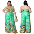 High Quality Plus Size Women's Clothing Floral Printed Wide Leg Sexy