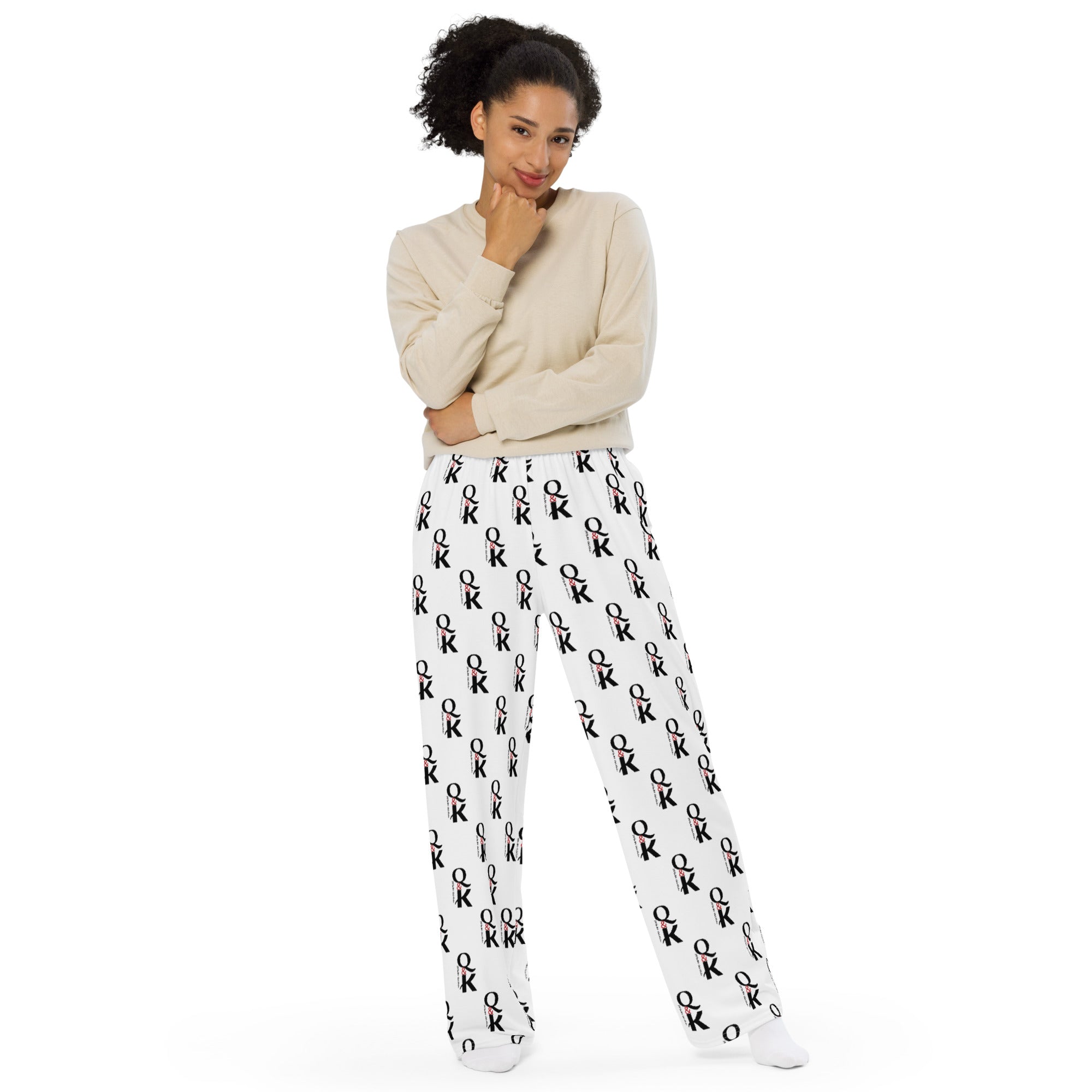 Queens All-over print unisex wide-leg pants