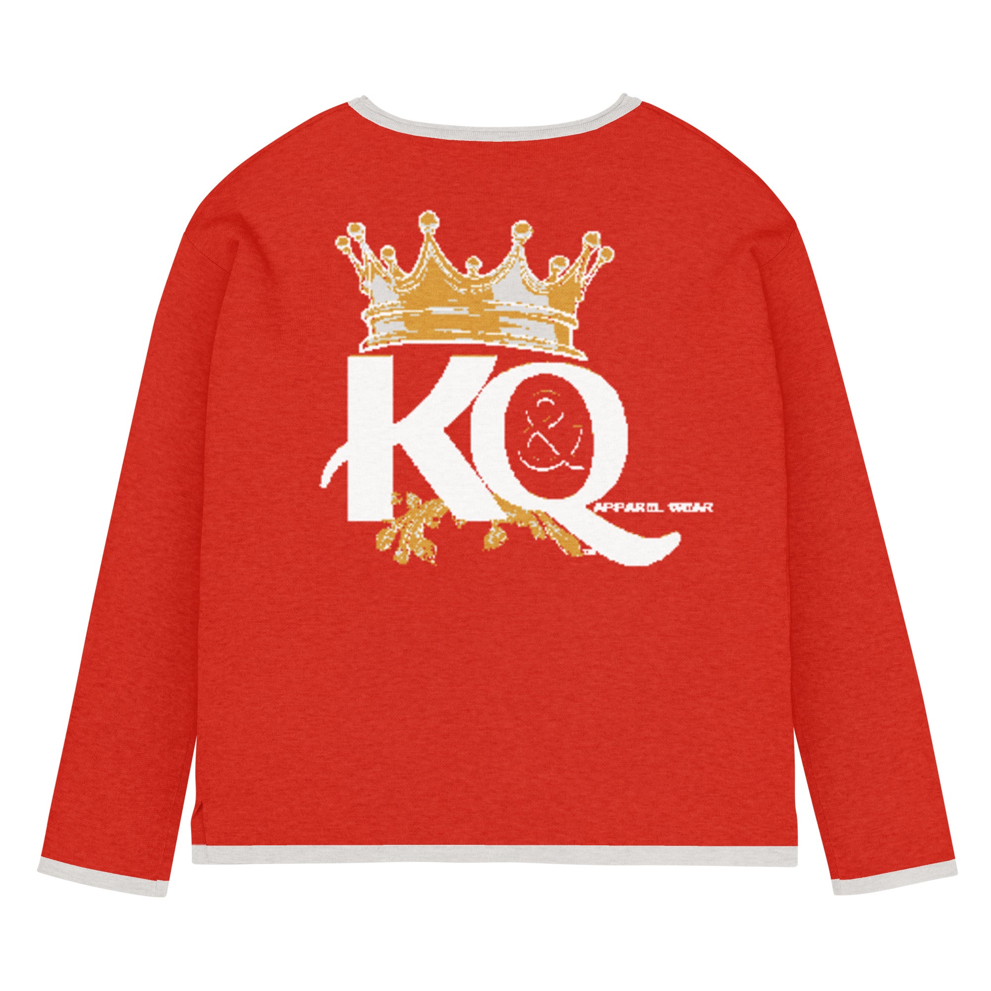 Queen Red and White straight bottom knitted sweater